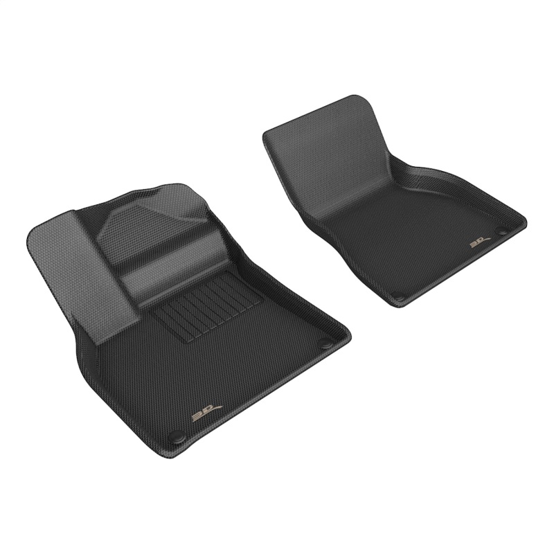 Porsche Macan Floor Mats - Front - 3D MAXpider - KAGU Series - Black - `25-`26